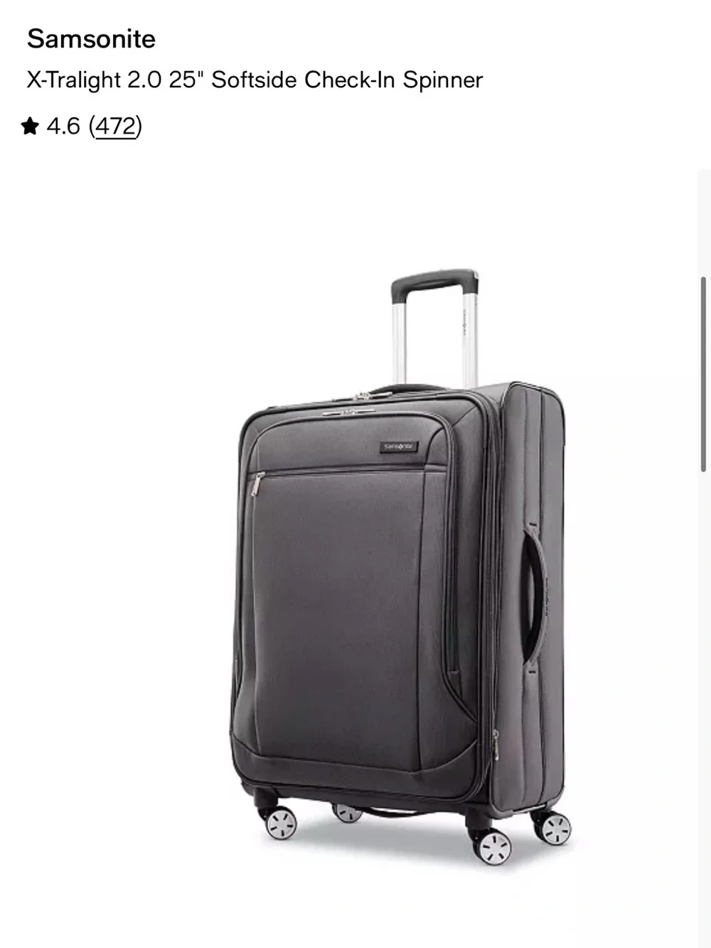 SET OF 2 Samsonite Xtralite 2.0 Spinner Luggage (21” Carry on + 25” Checked)